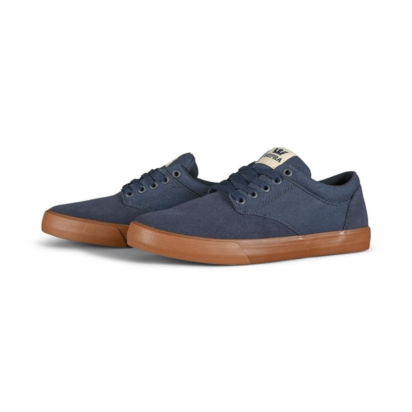 Tênis De Skate Supra Chino Azul Marinho/osso/goma