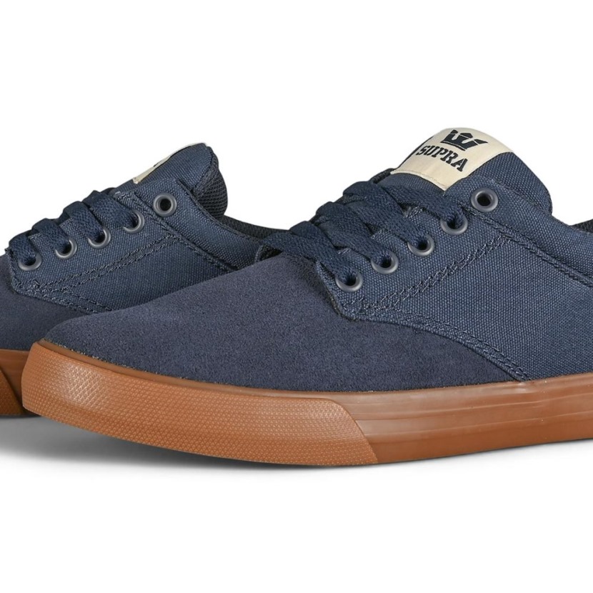 Tênis De Skate Supra Chino Azul Marinho/osso/goma