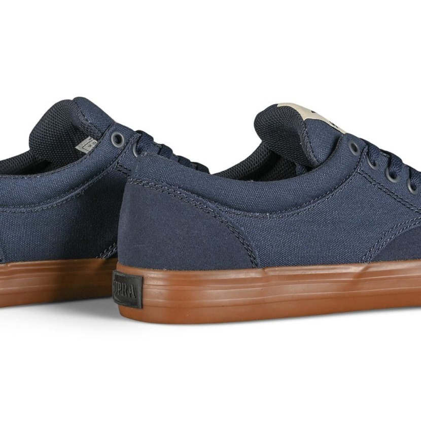 Tênis De Skate Supra Chino Azul Marinho/osso/goma